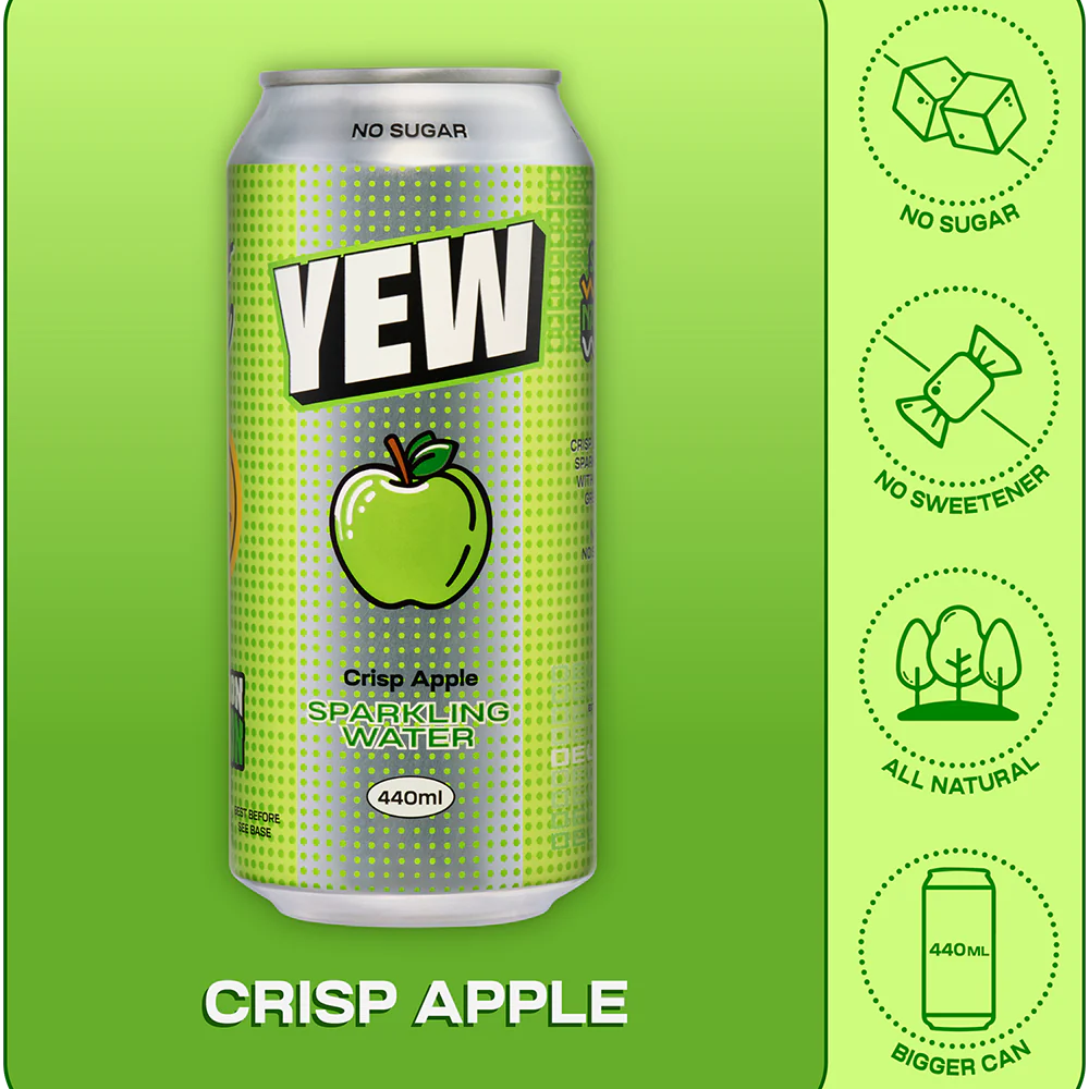 Yew - Crisp Apple Sparkling Water 440ml (12 Pack)