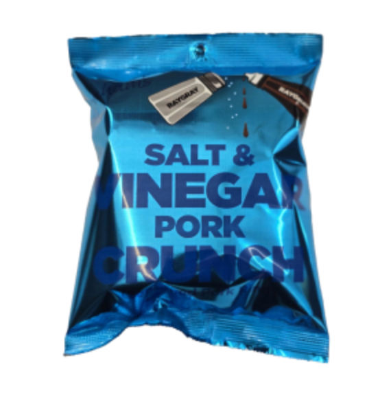 RayGray Graham's Salt & Vinegar Pork Crunch 24x25g (Clip Strips Included)