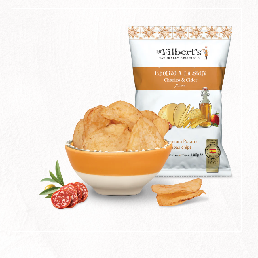 Mr Filberts - Chorizo & Cider Crisps 10 x 125g