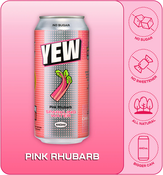 Pink Rhubarb Sparkling Water 440ml (12 Pack)