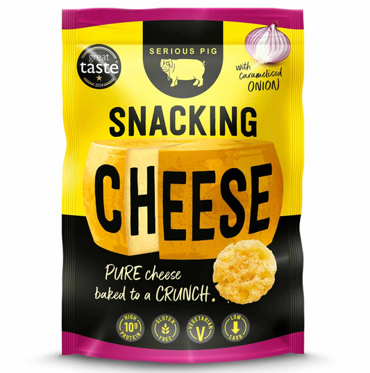 Serious Pig - Crunchy Snacking Cheese Caramalised Onion 24 Pack (GF)
