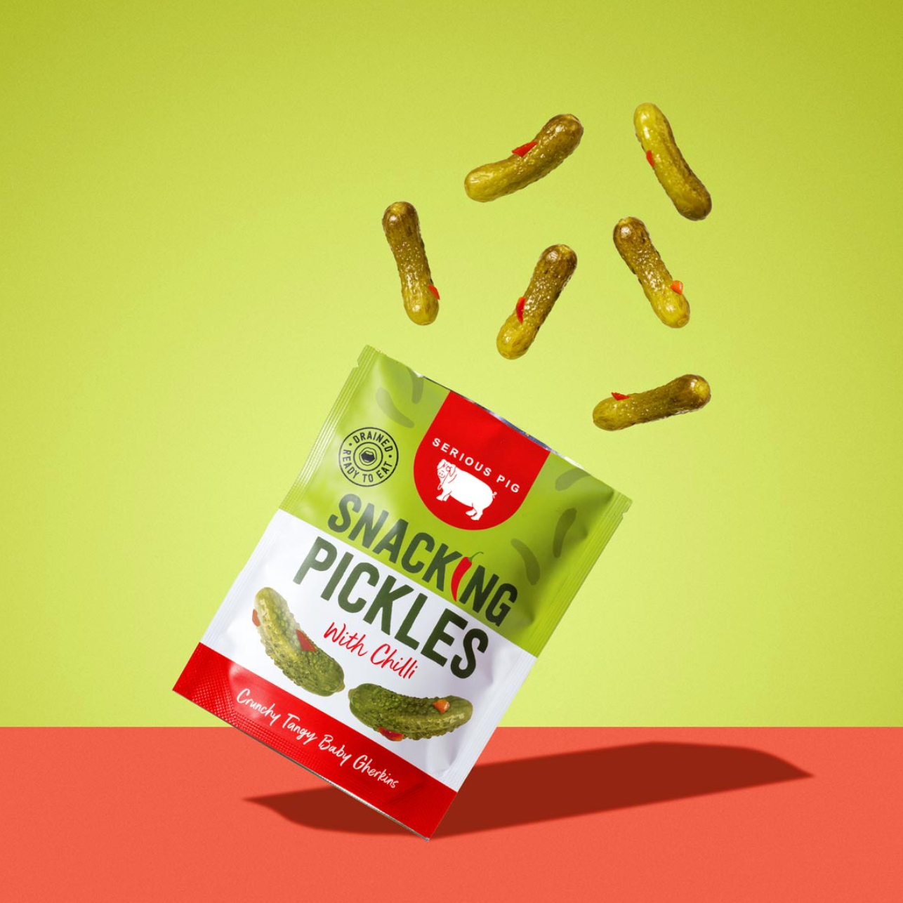 Serious Pig - Snacking Pickles with Chilli 24 Pack (GF)