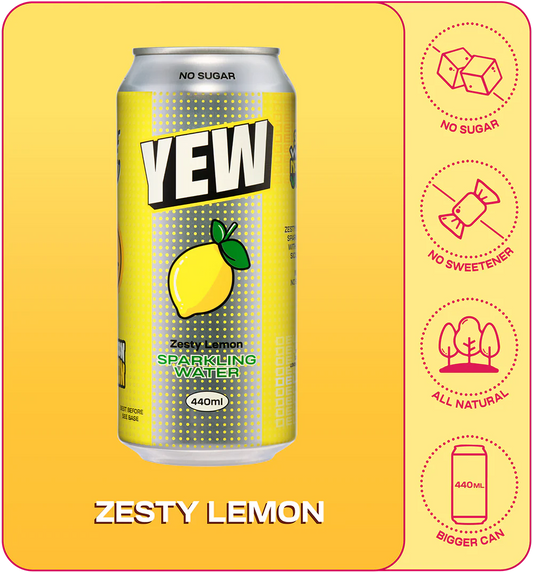 Zesty Lemon Sparkling Water 440ml (12 Pack)