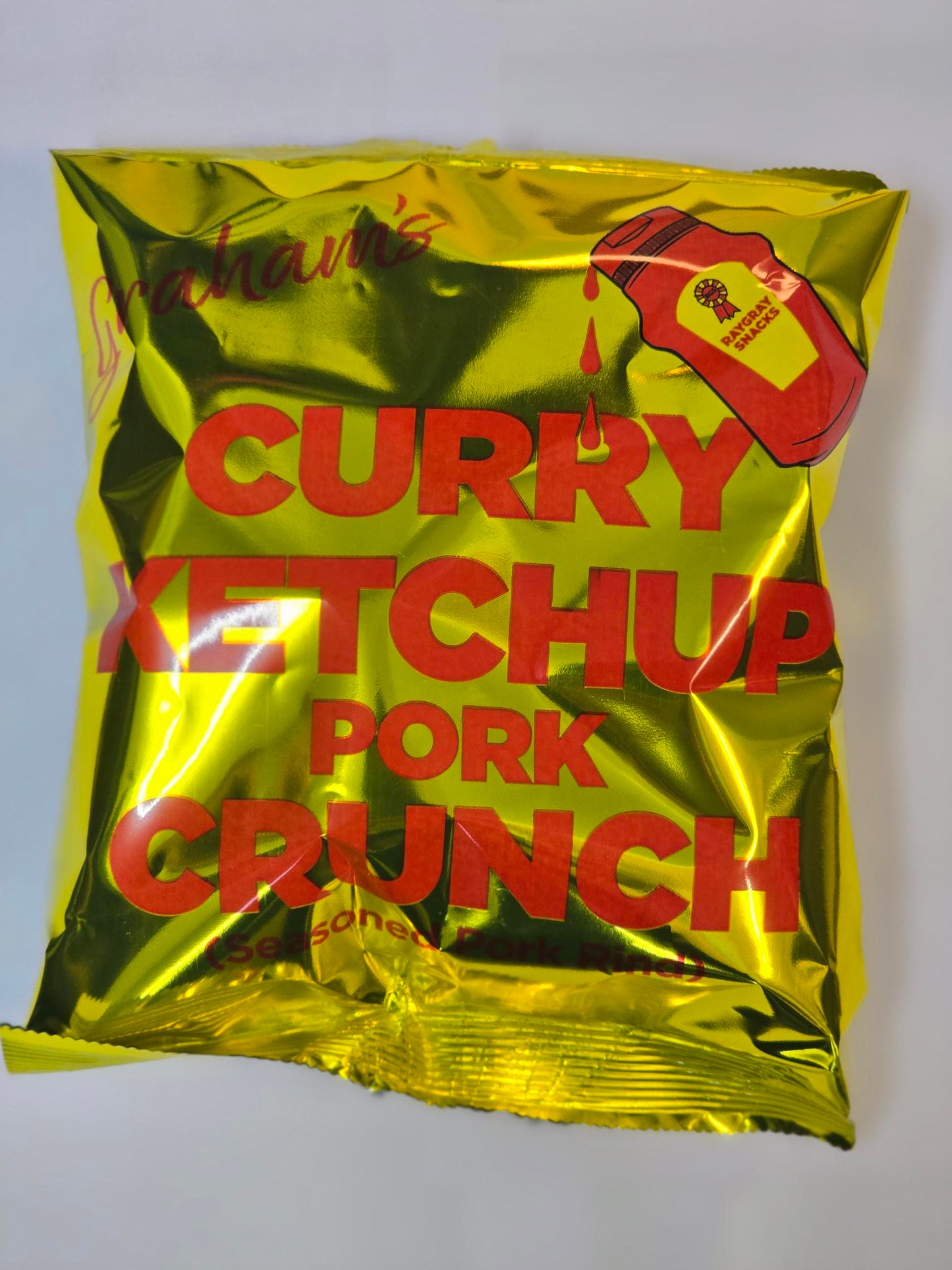RayGray Graham's Curry Ketchup Pork Crunch 24x25g (Clip Strips Included)