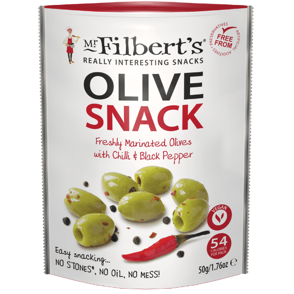 Chilli and Black Pepper Green Olives 12 Pack